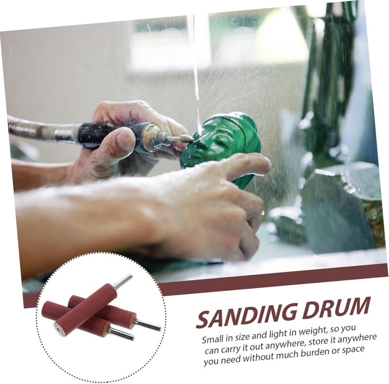 Uonlytech Sanding Drum Kit 4Pcs 6Mm Shank Cylindrical Cloth Grinding Heads with 80 and 240 Grit Sanding Bands for Rotary Tool Polishing and Precision Finishing - Image 4